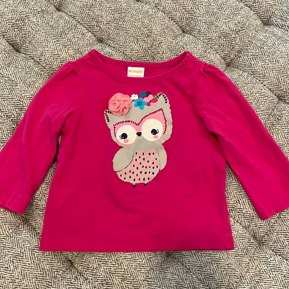Gymboree owl t-shirt size 6-12 mths
